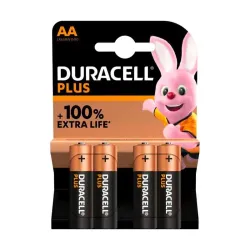 Pile Duracell AA Plus – 4 Batterie Stilo Alcaline LR6 1.5V | BGD Elettronica