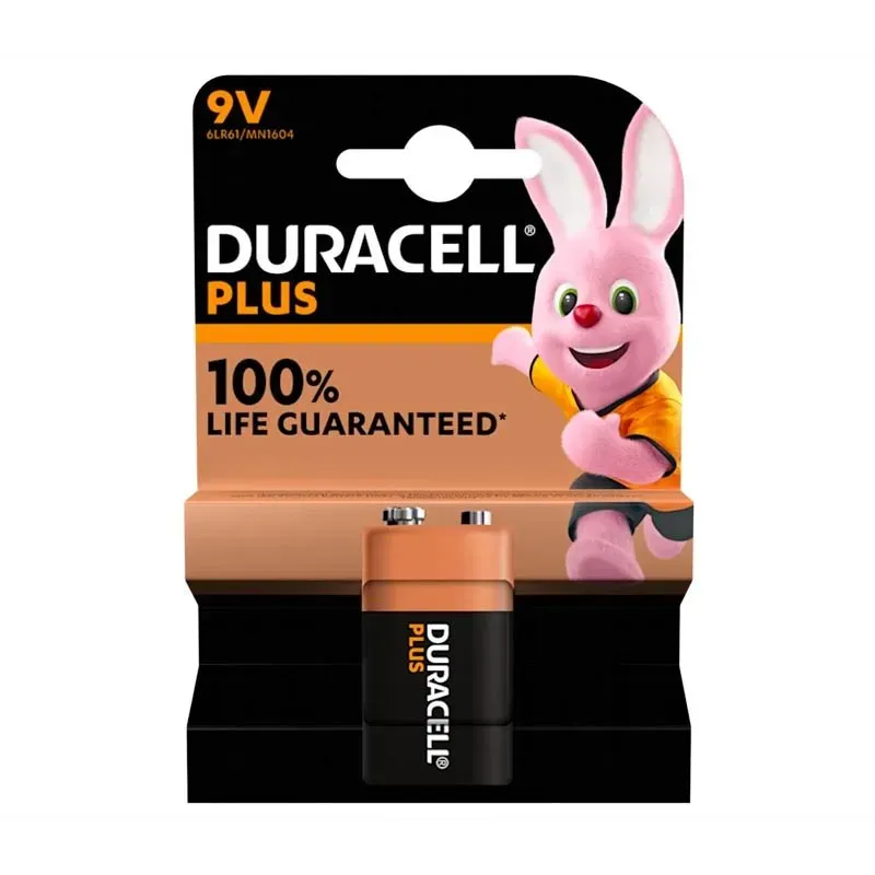 Pila Duracell 9V Plus – Batteria Alcalina MN1604 6LR61 | BGD Elettronica Pila Duracell 9V Plus – Batteria Alcalina MN1604 6LR61 | BGD Elettronica