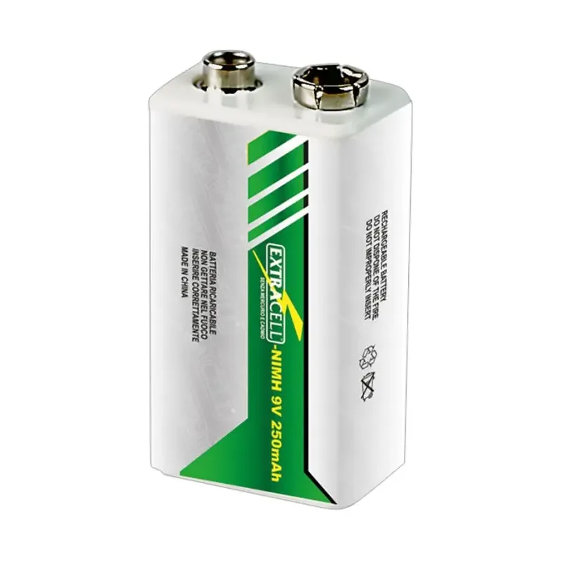 Batteria Ricaricabile 9V 250mAh NiMH - Elcart 6HR61 Batteria Ricaricabile 9V 250mAh NiMH - Elcart 6HR61