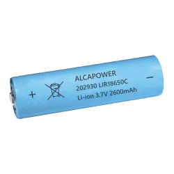 Batteria 18650 Li-Ion 3.7V 2600mAh con Pin - Alcapower 202930