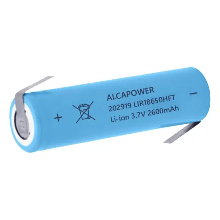 Batteria 18650 Li-Ion 3.7V 2600mAh con Lamelle - Alcapower 202919