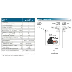 Centralino Offel 26-334 – Amplificatore TV VHF UHF 40 dB