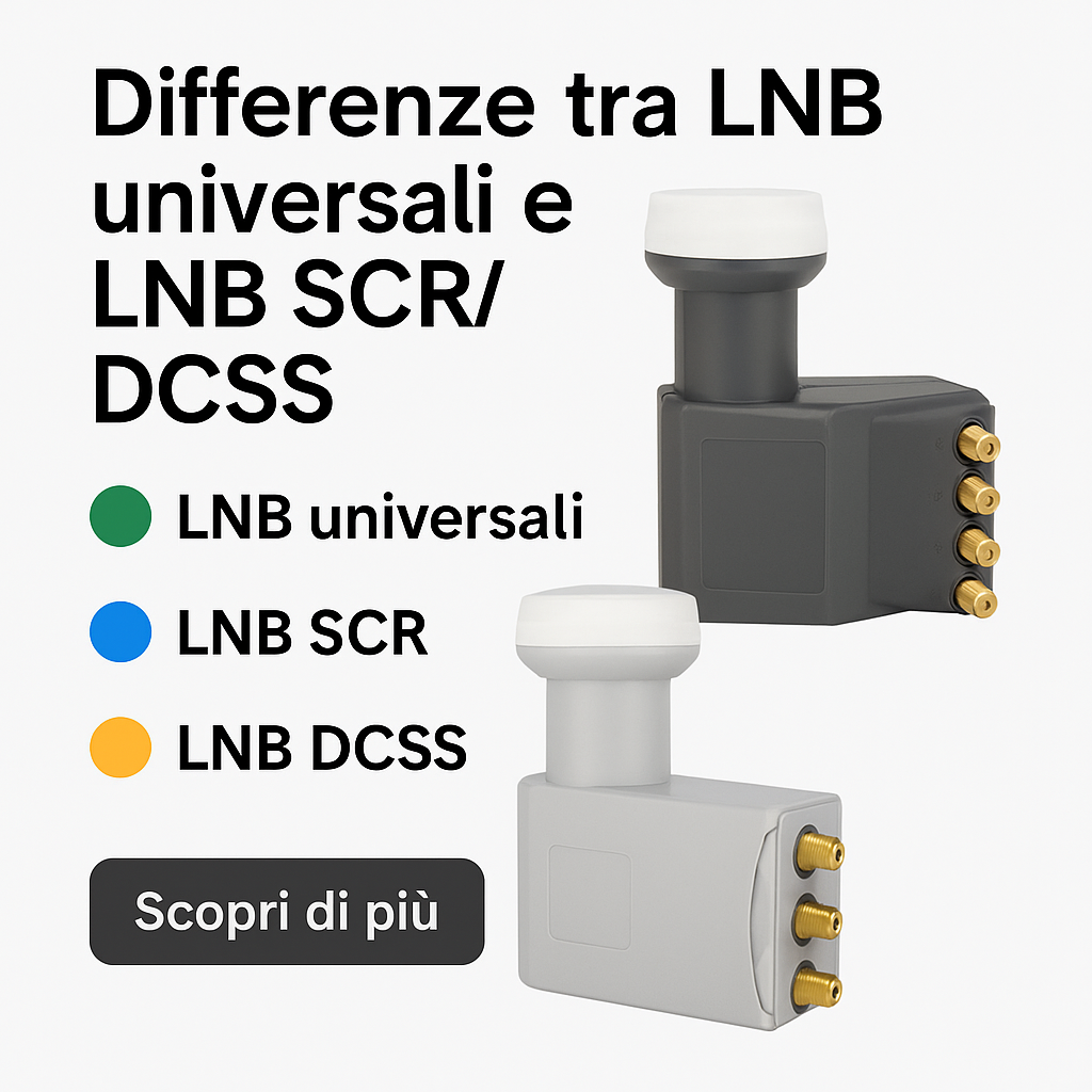 Differenze tra LNB Universali, SCR e DCSS: quale scegliere per il tuo impianto satellitare?